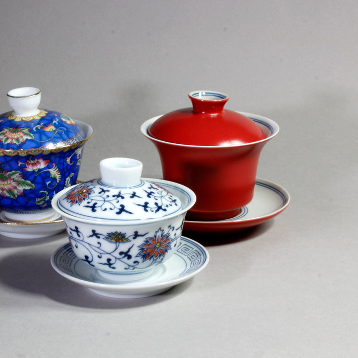 Red gaiwan for gong fu tea